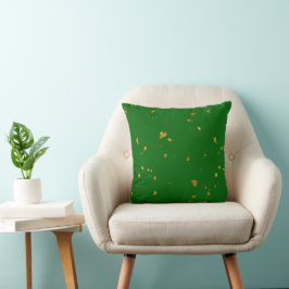 Gold Flakes auf Smarald Green Kissen