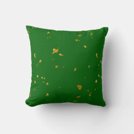 Gold Flakes auf Smarald Green Kissen