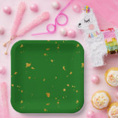 Gold Flakes auf Smarald Green Pappteller (Party)
