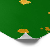 Gold Flakes auf Smarald Green Poster (Ecke)