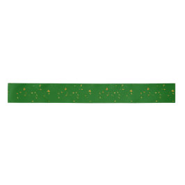 Gold Flakes auf Smarald Green Satinband