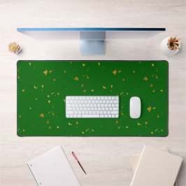 Gold Flakes auf Smarald Green Schreibtischunterlage