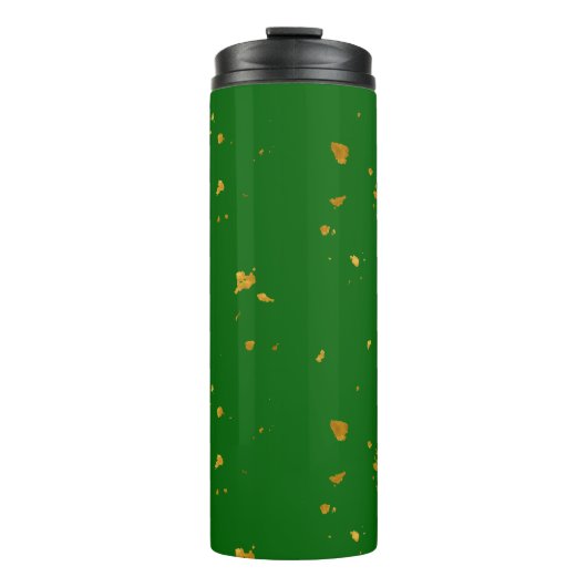 Gold Flakes auf Smarald Green Thermosbecher (Vorderseite)