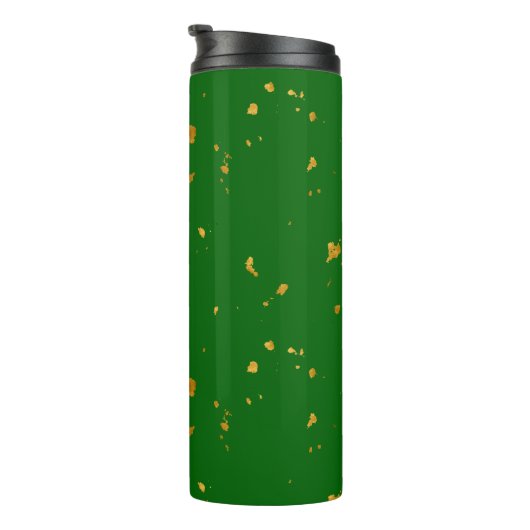 Gold Flakes auf Smarald Green Thermosbecher (Nach rechts gedreht)