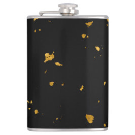 Gold Flakes Black Flachmann
