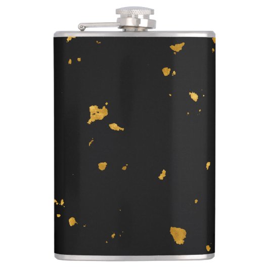 Gold Flakes Black Flachmann (Vorderseite)