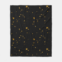 Gold Flakes Black Fleecedecke