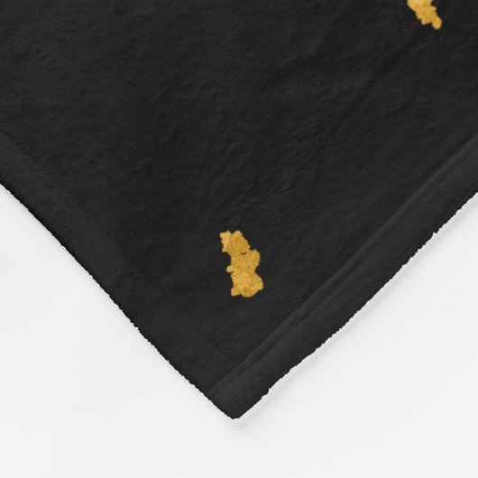 Gold Flakes Black Fleecedecke (Ecke)