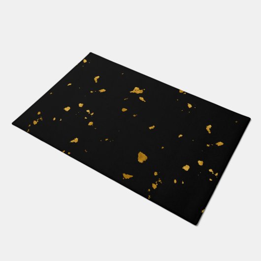 Gold Flakes Black Fußmatte (Schrägansicht)