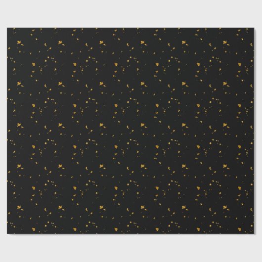 Gold Flakes Black Geschenkpapier (Flach)