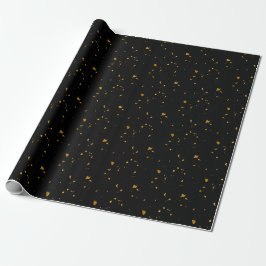 Gold Flakes Black Geschenkpapier