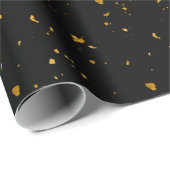 Gold Flakes Black Geschenkpapier (Rolleneckpunkt)