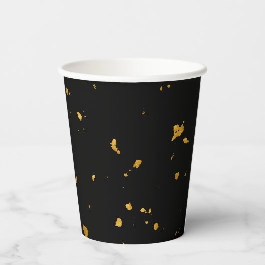 Gold Flakes Black Pappbecher (Rückseite)