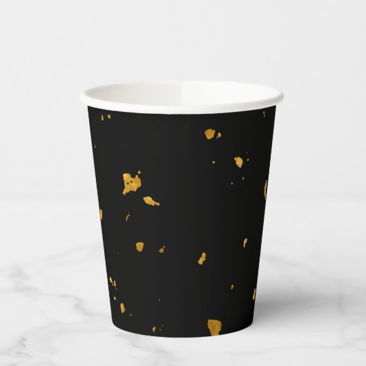 Gold Flakes Black Pappbecher (Links)