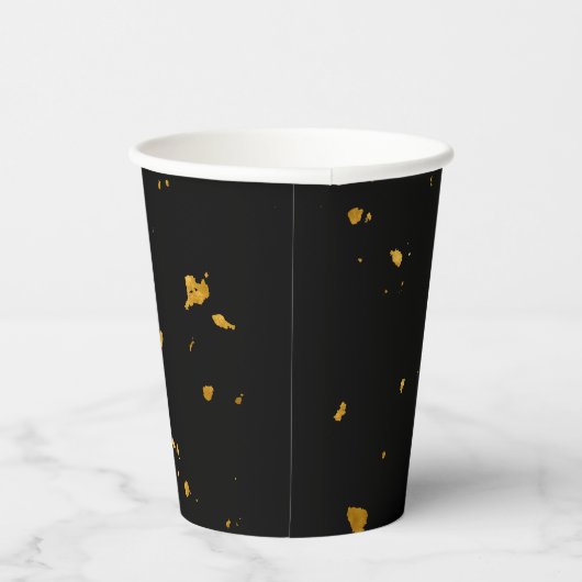 Gold Flakes Black Pappbecher (Rechts)