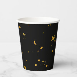 Gold Flakes Black Pappbecher