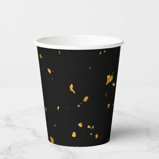 Gold Flakes Black Pappbecher (Vorderseite)