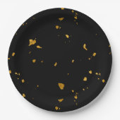 Gold Flakes Black Pappteller (Vorderseite)