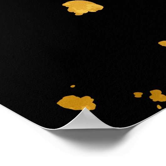 Gold Flakes Black Poster (Ecke)