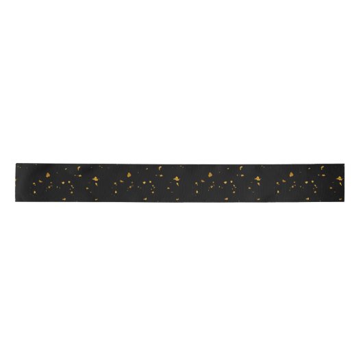 Gold Flakes Black Satinband (Vorderseite)