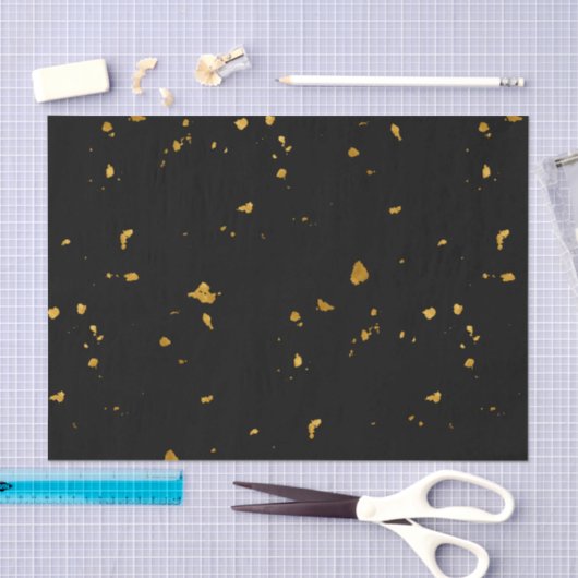 Gold Flakes Black Seidenpapier (Handwerk)