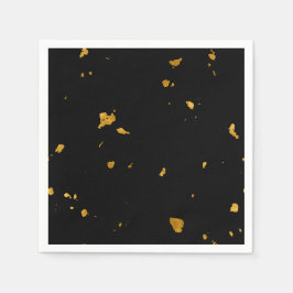 Gold Flakes Black Serviette