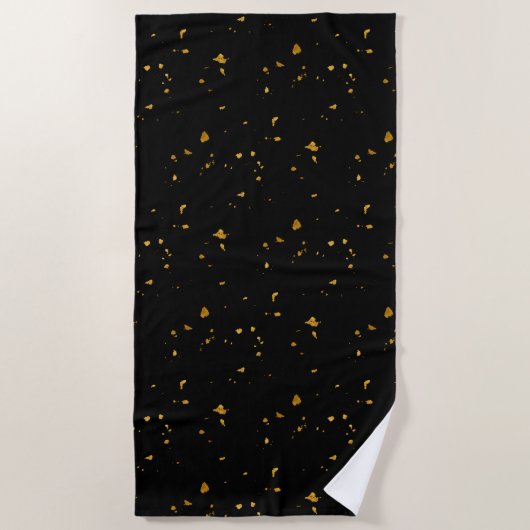 Gold Flakes Black Strandtuch (Vorderseite)