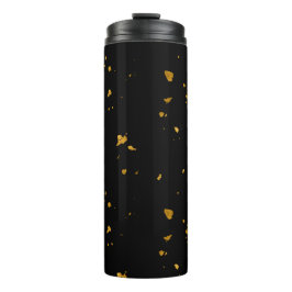 Gold Flakes Black Thermosbecher