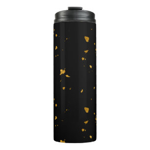 Gold Flakes Black Thermosbecher
