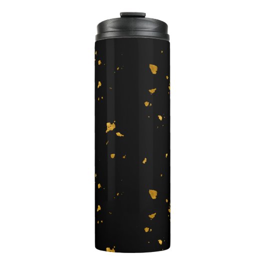 Gold Flakes Black Thermosbecher (Vorderseite)