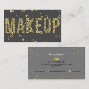 Gold Flakes Glitter Glam Minimal Beauty Make-up Visitenkarte