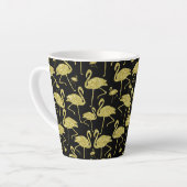 Gold Flamingo Bird Glitzer auf Black Design Milchtasse (Linke Ecke)