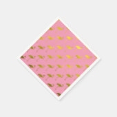Gold Flamingo Imitate Metallic Foil Tropischer Fla Serviette (Ecke)