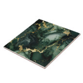 Gold Flecked Emerald, glänzender schwarzer Marmor Fliese (Seite)