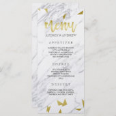 Gold Flecks & Marble Wedding Menu Menükarte (Vorne/Hinten)