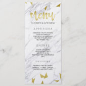 Gold Flecks & Marble Wedding Menu Menükarte (Vorderseite)