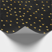 Gold Flecks on Grunge Black Geschenkpapier (Ecke)
