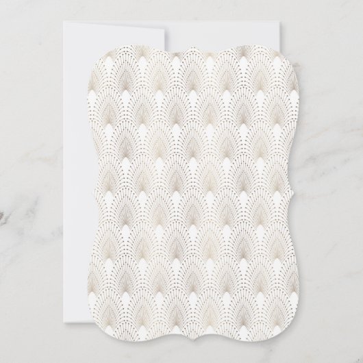 Gold Fleur-de-lis Art Deco Einladung (Rückseite)