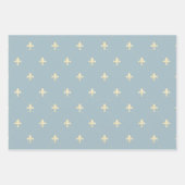 Gold Fleur-de-Lis auf Dusky Blue Geschenkpapier Set (Vorderseite 3)
