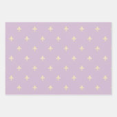 Gold Fleur-de-Lis auf Lilac Geschenkpapier Set (Vorderseite)