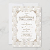 Gold Fleur-de-lis Great Gatsby 20er Brautparty Einladung (Vorderseite)