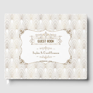Gold Fleur-de-lis Great Gatsby 20s Style Wedding Gästebuch