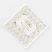 Gold Fleur-de-lis Great Gatsby 20s Style Wedding Serviette (Ecke)