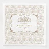 Gold Fleur-de-lis Great Gatsby 20s Style Wedding Serviette (Vorderseite)