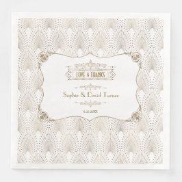 Gold Fleur-de-lis Great Gatsby 20s Style Wedding Serviette