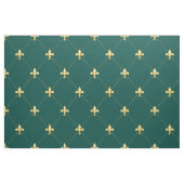Gold Fleur-de-Lis (groß), Aquamarin grün Stoff (Fat Quarter (45,7 x 55,9 cm))