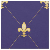 Gold Fleur-de-Lis (groß) Midnight Blue Stoff (Nahaufnahme)