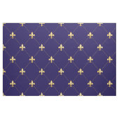 Gold Fleur-de-Lis (groß) Midnight Blue Stoff (Fat Quarter (45,7 x 55,9 cm))
