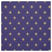 Gold Fleur-de-Lis (klein) Midnight Blue Stoff (Muster)