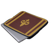 Gold Fleur-de-lis Laptopschutzhülle (Vorne Knopf)